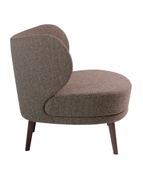Fauteuil tapissé tissu texturé  marron - 82x84x76 cm
