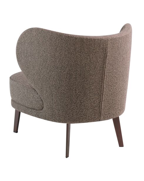 Fauteuil tapissé tissu texturé  marron - 82x84x76 cm