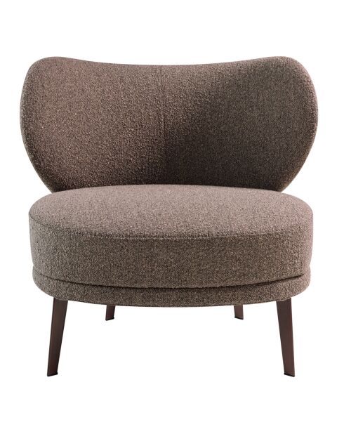 Fauteuil tapissé tissu texturé  marron - 82x84x76 cm