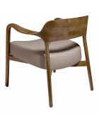 Fauteuil tapissé en eco-cuir frêne teinté noyer - 70x62x72 cm