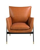 Fauteuil en cuir noir/brun - 67x75x87 cm