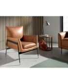 Fauteuil en cuir noir/brun - 67x75x87 cm