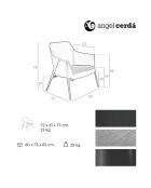 Fauteuil tissu et simili cuir noir/gris/noir mat - 80x72x79 cm