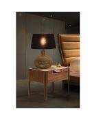 Table de chevet avec plateau effet marbre noyer/blanc/gris/cuivre - 55x40x44 cm
