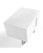 Table de chevet laqué 2 tiroirs blanc/argenté - 60x42x45 cm