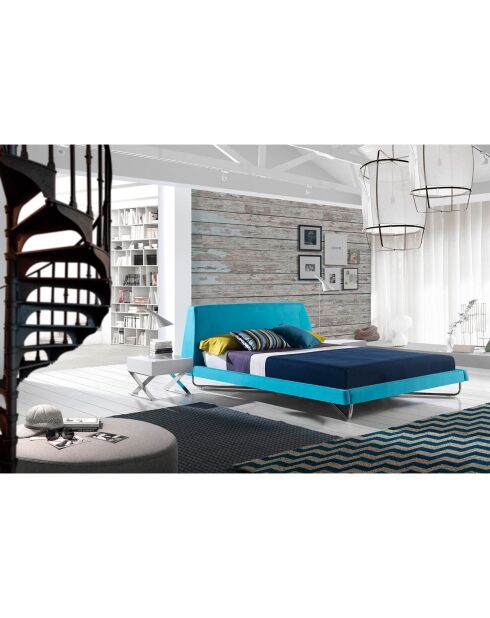 Lackierter Nachttisch auf weiß/silbernen Kreuzbeinen - 50x48x38 cm