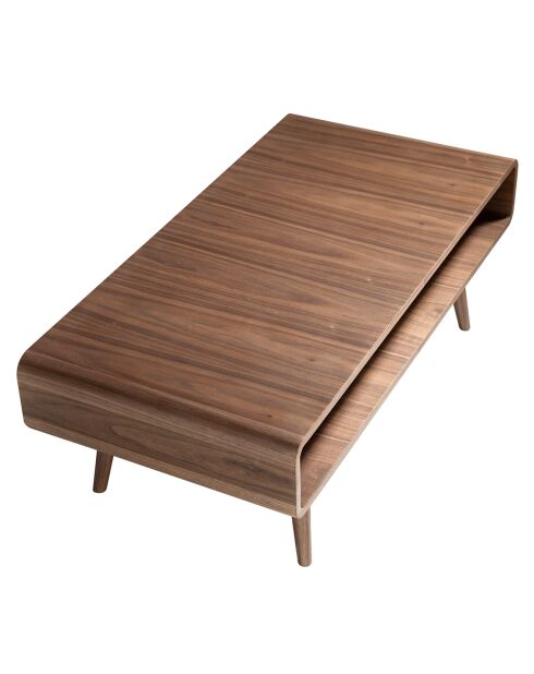 Table basse avec porte-revue noyer - 120x60x43 cm