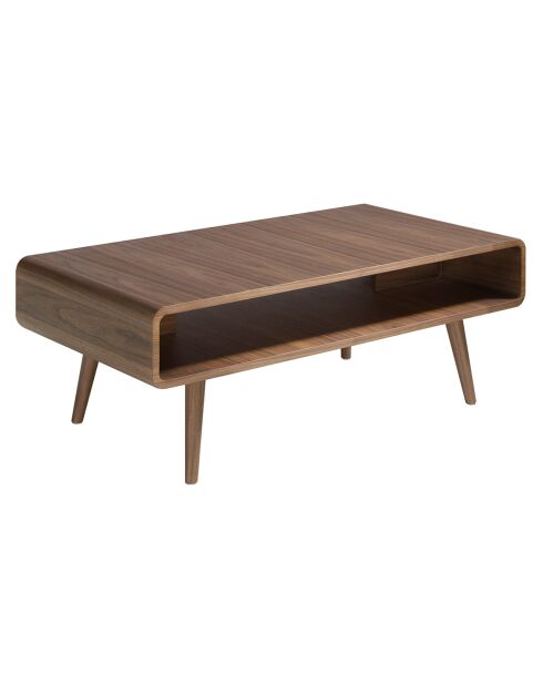 Tavolino in noce con portariviste - 120x60x43 cm