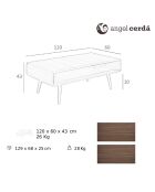 Table basse avec porte-revue noyer - 120x60x43 cm