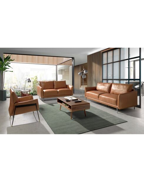 Table basse avec porte-revue noyer - 120x60x43 cm