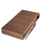 Table basse en bois plaqué sur pieds en acier inoxydable noyer/argenté - 120x60x36 cm