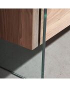 Table basse avec côté en verre trempé noyer/transparent - 127x59x41 cm