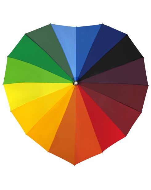 Falconetti gerader Regenschirm, Leinwand in Form eines Regenbogens in Herzform