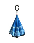 Parapluie à ouverture inversée noir/bleu