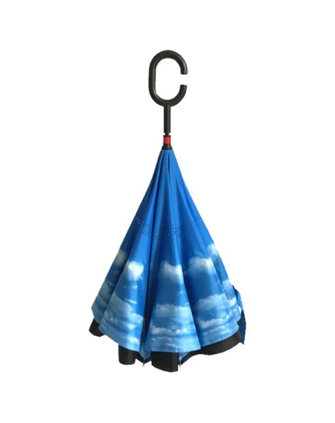 Parapluie à ouverture inversée noir/bleu