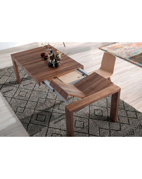 Table de salle à manger ewtensible noyer - 160x100x76 cm