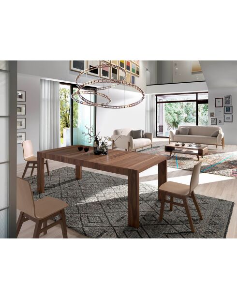 Table de salle à manger ewtensible noyer - 160x100x76 cm