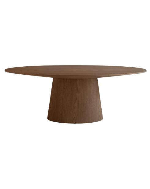 Ovale eettafel met walnootfineer - 220x110x76 cm