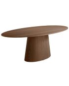 Table à manger ovale noyer plaqué noyer - 220x110x76 cm