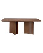 Table de salle à manger rectangulaire noyer/doré - 200x100x76 cm