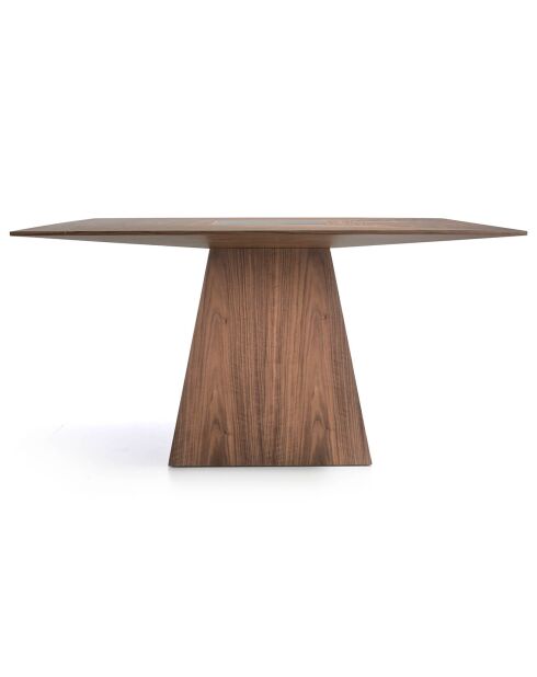 Quadratischer Esstisch aus Nussbaumholz/Schwarz - 150x150x79 cm