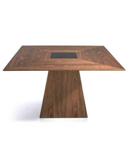 Quadratischer Esstisch aus Nussbaumholz/Schwarz - 150x150x79 cm