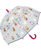 Parapluie cloche transparent enfant - Système d'ouverture automatique - Chats -  Bordure réflechissante pour la nuit transparent