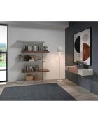 Console laqué avec pieds en verre trempé noyer/gris/transparent - 120x40x73 cm