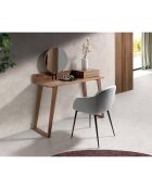 Coiffeuse avec tiroir et miroir pivotant noyer - 120x45x126 cm