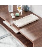 Console en bois plaqué sur pieds en acier inoxydable noyer/argenté - 120x39x75 cm