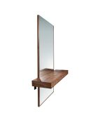 Meuble d'entrée avec miroir et console noyer - 120x35x180 cm