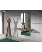 Meuble d'entrée avec miroir et console noyer - 120x35x180 cm