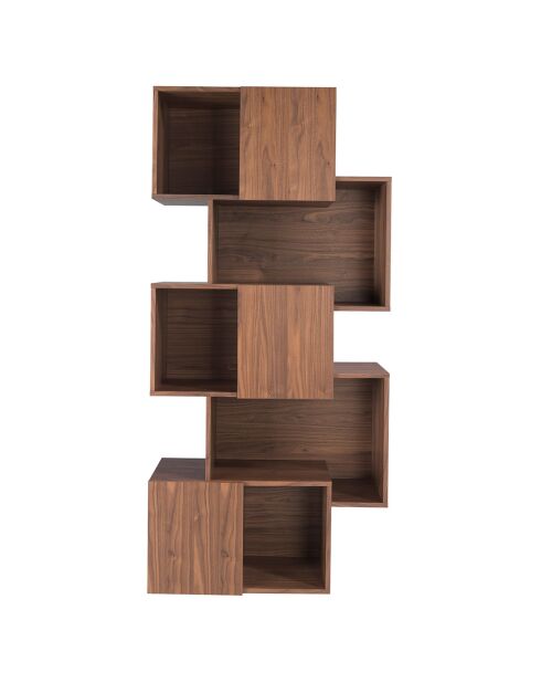 Bibliothèque destructurée 3 portes noyer - 85x40x181 cm