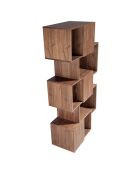 Bibliothèque destructurée 3 portes noyer - 85x40x181 cm