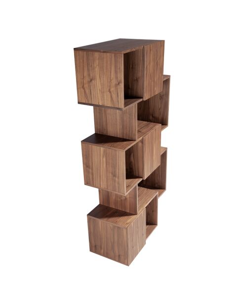 Bibliothèque destructurée 3 portes noyer - 85x40x181 cm