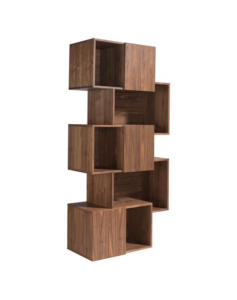 Bibliothèque destructurée 3 portes noyer - 85x40x181 cm