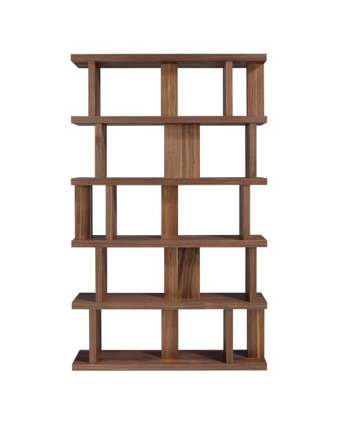 Bibliothèque destructurée en bois plaqué noyer - 120x23x195 cm