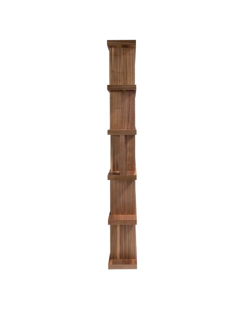 Bibliothèque destructurée en bois plaqué noyer - 120x23x195 cm