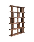 Bibliothèque destructurée en bois plaqué noyer - 120x23x195 cm