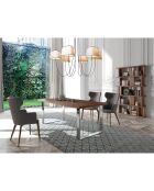 Bibliothèque destructurée en bois plaqué noyer - 120x23x195 cm