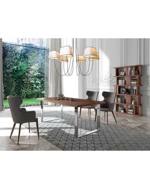 Bibliothèque destructurée en bois plaqué noyer - 120x23x195 cm