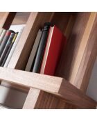 Bibliothèque destructurée en bois plaqué noyer - 120x23x195 cm