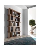 Bibliothèque destructurée en bois plaqué noyer - 120x23x195 cm