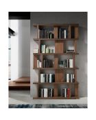 Bibliothèque destructurée en bois plaqué noyer - 120x23x195 cm