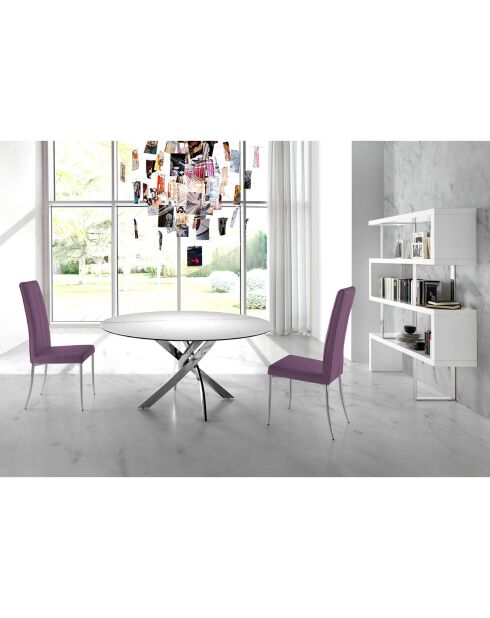 Mensola in legno e acciaio inox bianco/argento - 130x35x170 cm