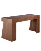 Bureau bois plaqué 3 tiroirs noyer/acier chromé - 160x61x76 cm