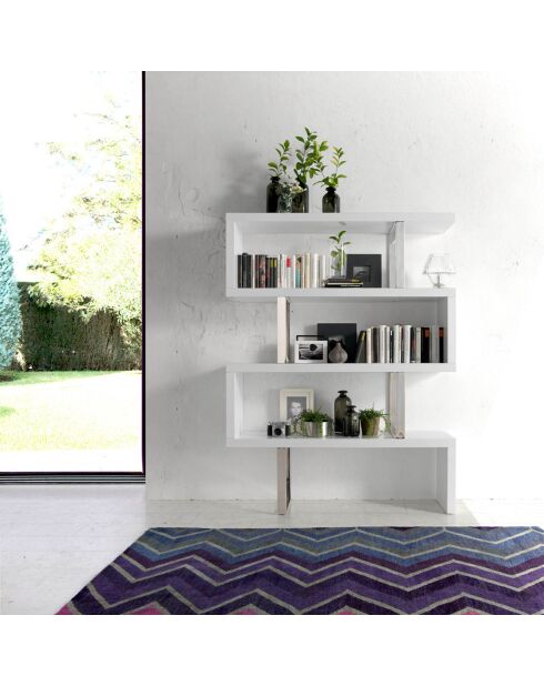 Mensola in legno e acciaio inox bianco/argento - 130x35x170 cm