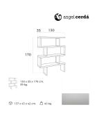 Etagère en bois et acier inoxydable blanc/argenté - 130x35x170 cm
