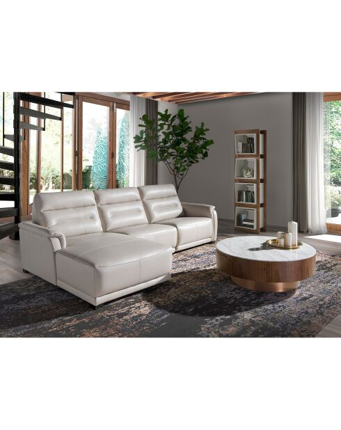 Etagère colonne avec cubes laqués noyer/gris - 50x41x200 cm