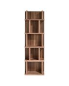 Bibliothèque en bois plaqué noyer - 60x28x190 cm